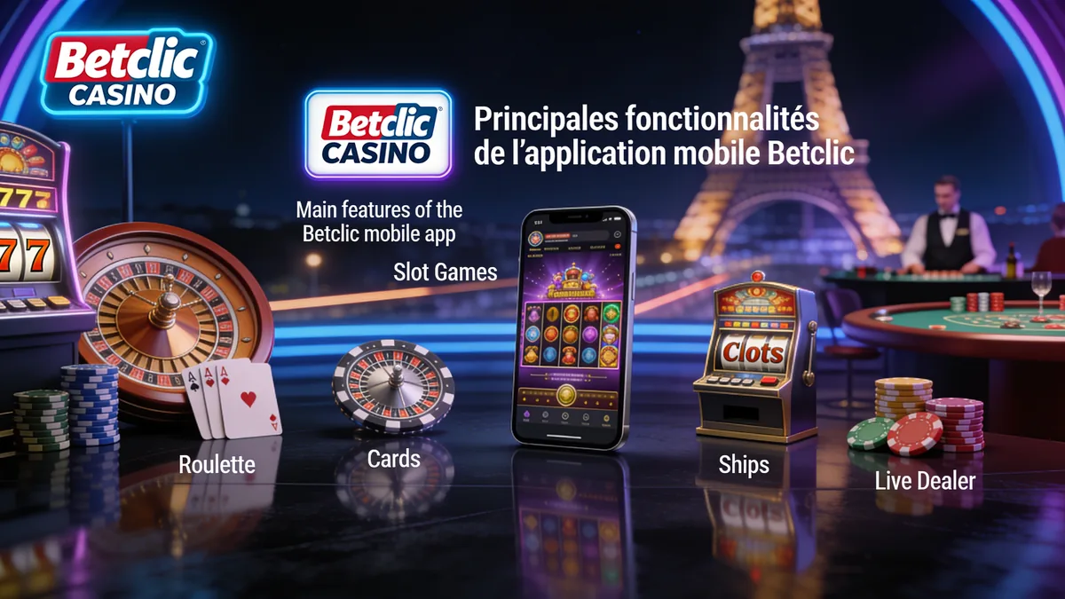 Principales fonctionnalités de l'application mobile Betclic pour les joueurs en France